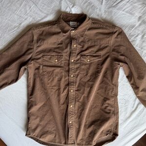 Slim Western Corduroy Bown Pearl Snap by Flint and Tinder